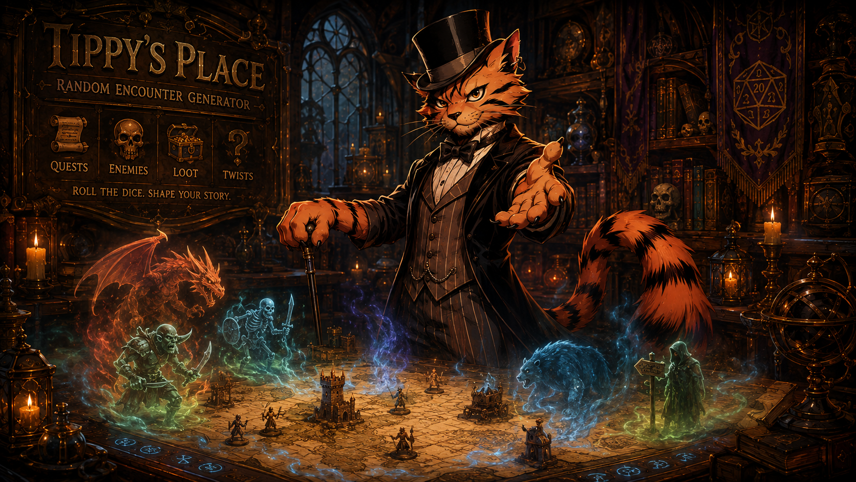 Tippy preparing a dangerous fantasy encounter